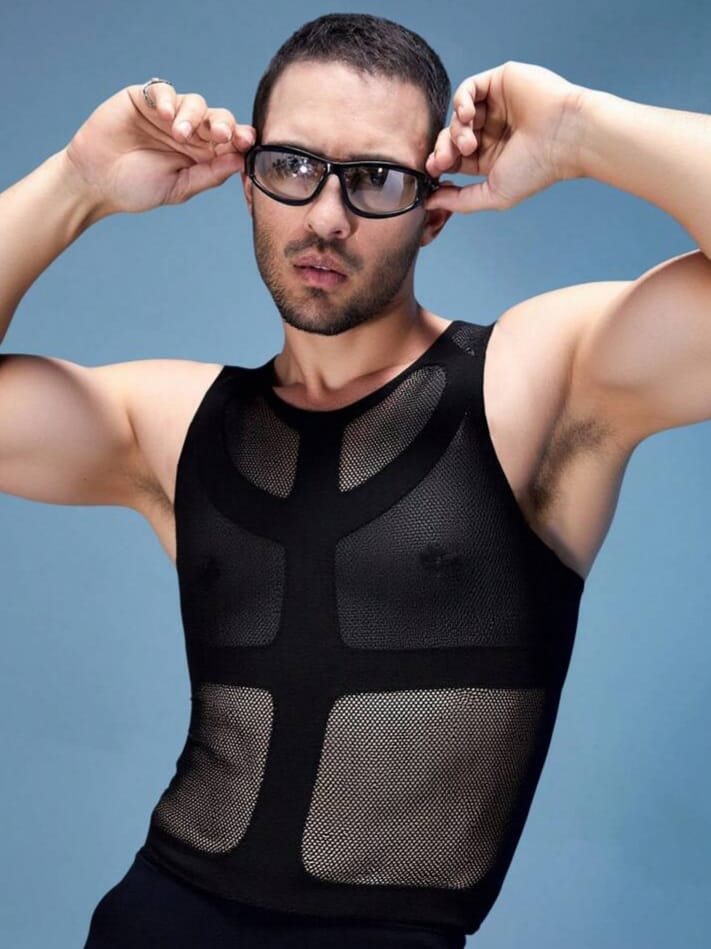 SWAVVY Sheer Sexy Round Neck Slim Fit Men's Knitted Vest